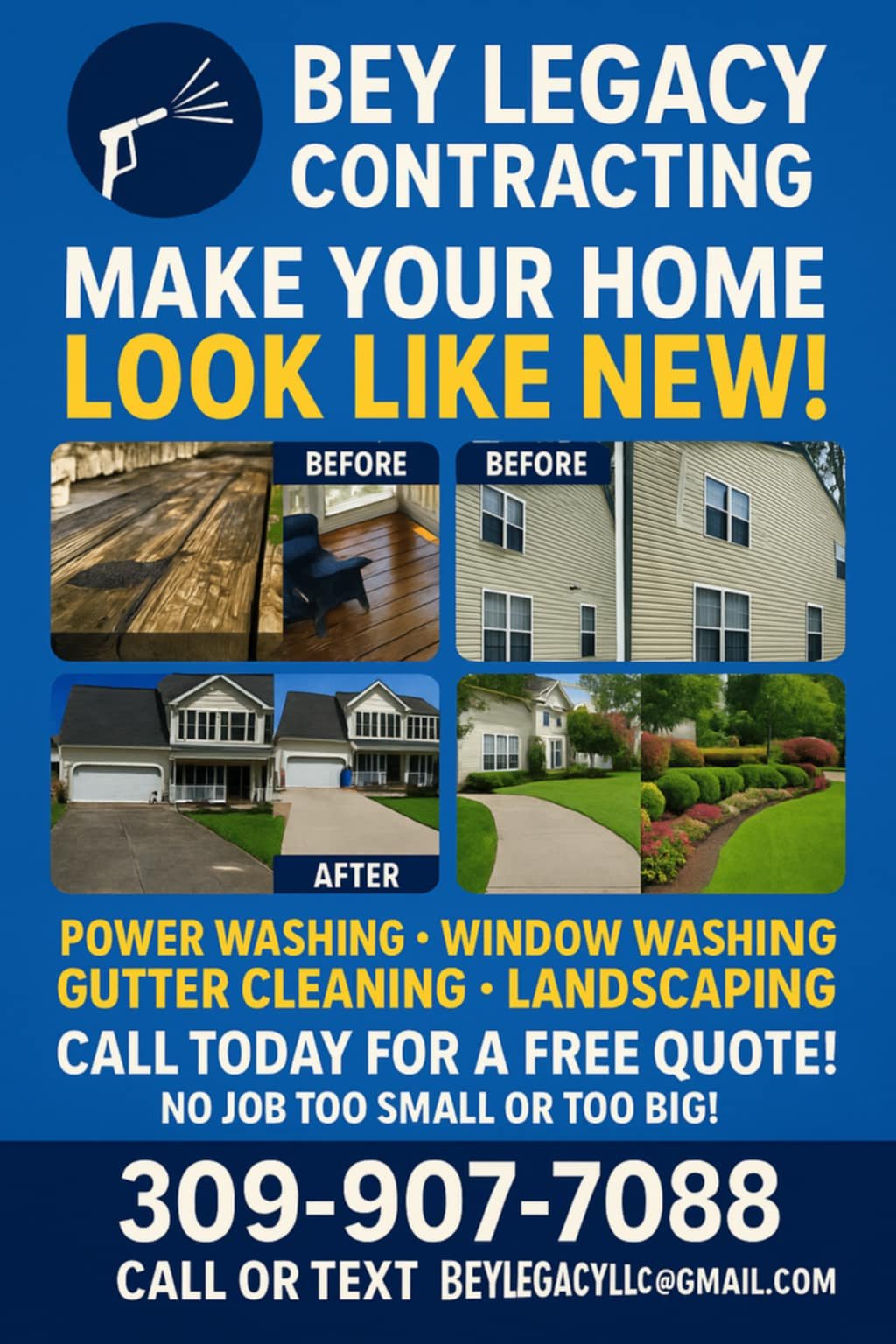 Bey Legacy Contracting services flyer